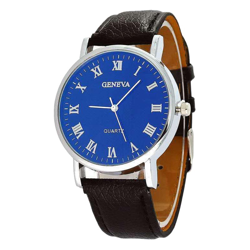 Cross-Border Popular Fashion Men's Watch Roman up Scale Alloy Shell Belt Quartz Watch Business Casual Men's Watch