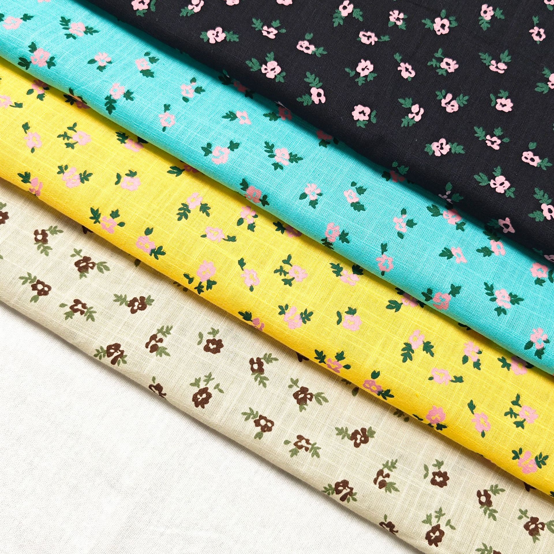 Pure Cotton Washed Bamboo Woven Fabric Floral Fabric Children's Clothing Women's Dress Baby Tablecloth Fabric Home Boutique