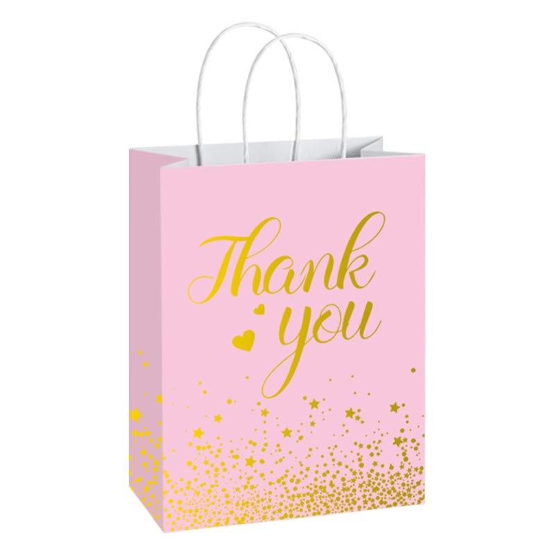 New Gift Paper Bag Thanksyou Hot Stamping Thickeneded Clothing Satchel Gift Packaging Satchel Gift Bag Paper Bag
