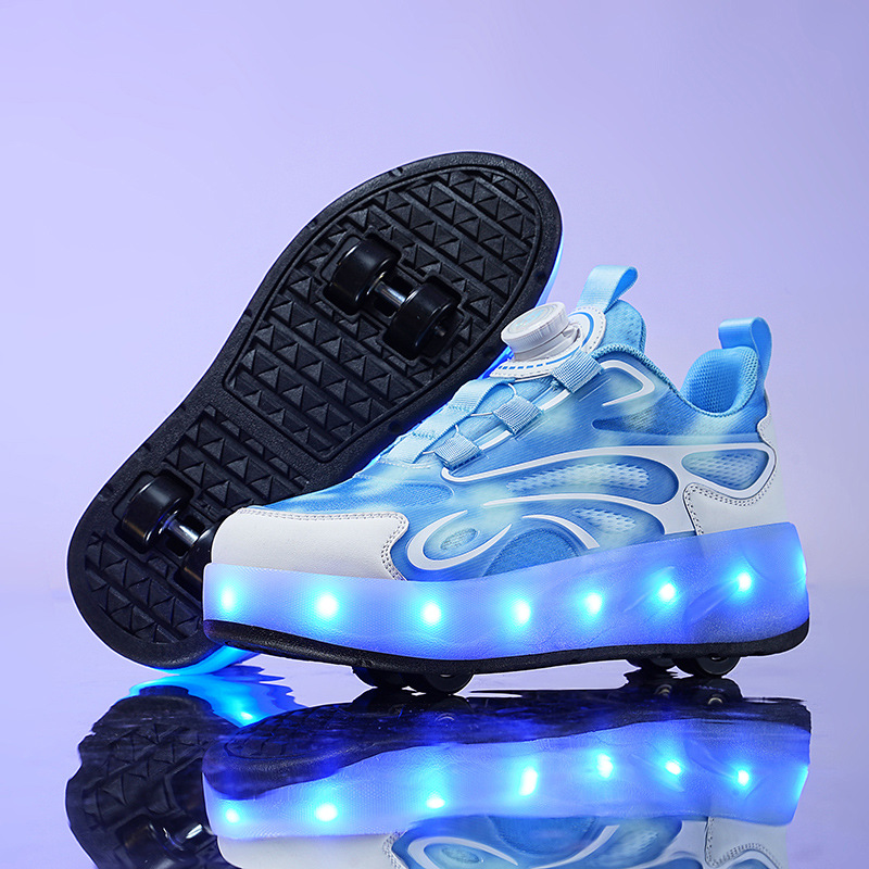 Cross-border heyday shoes for boys and girls students roller skates USB rechargeable light-emitting shoes sports skates outdoor sports
