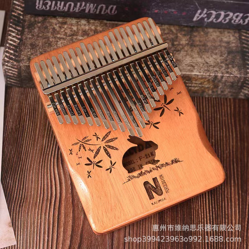 Picture of Thumb Piano 17-Tone Kalimba Kalimba 21-Tone Kalimba Finger Piano Instrument Solid Wood Rainbow Model