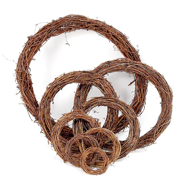25CM rattan ring wholesale in stock Christmas decoration rattan ring rattan ring natural rattan Garland gift rattan ring