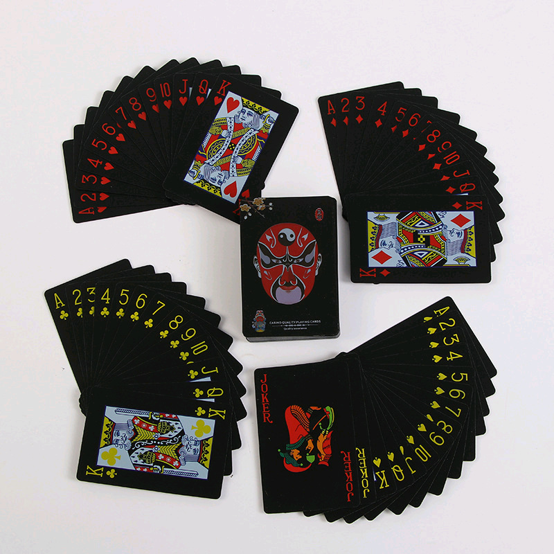 National Tide Mask Card Plastic Waterproof Anti-folding Poker Portable Peking Opera Card Travel Plastic Sparrow 55 Cards