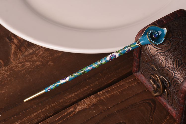 Picture of Chinese antique headdress hairpin cloisonne ladies hair clasp scenic explosion hair accessories wholesale