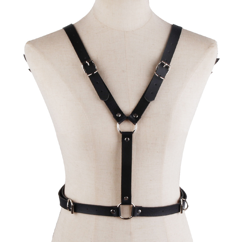 Picture of European and American Punk Leather Angel Wings Strap Suit Women's Leather Top Restraint Body Strap Belt Belt Belt