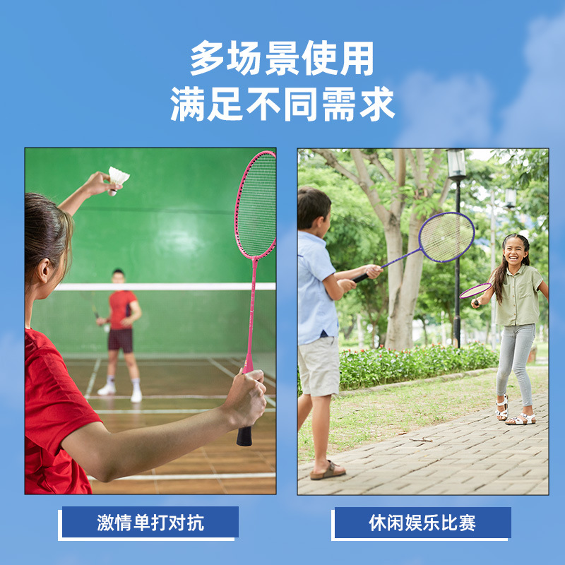 Picture of deli deli FH101 angnet badminton racket primary fitness training grade iron split double Racket Racket Set
