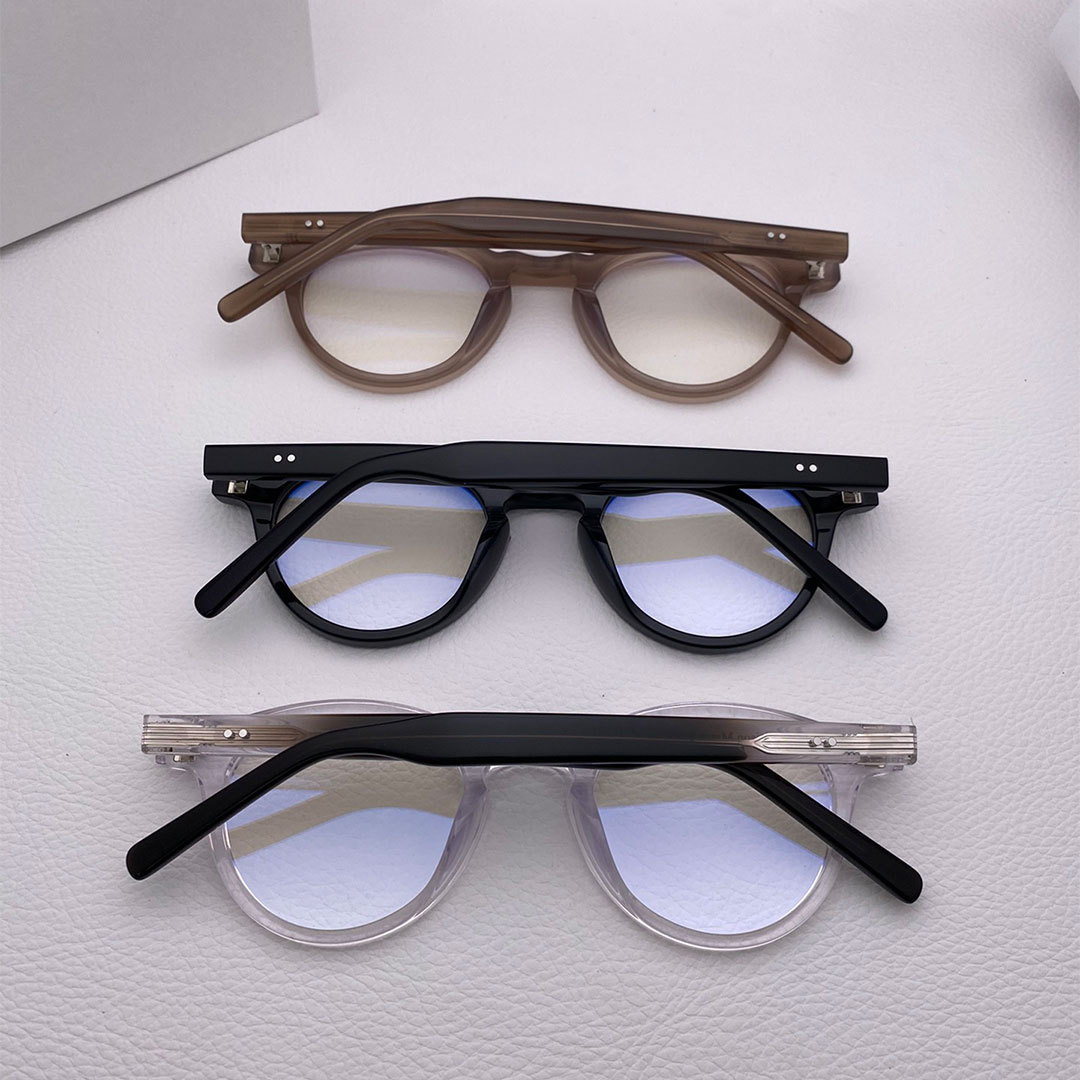 Picture of 2024 Co-Branded Ultra-Light Plate Gm Round Frame Glasses Mm116 Margiela Fashionable Black Frame Women's Anti-Blue Light and Light