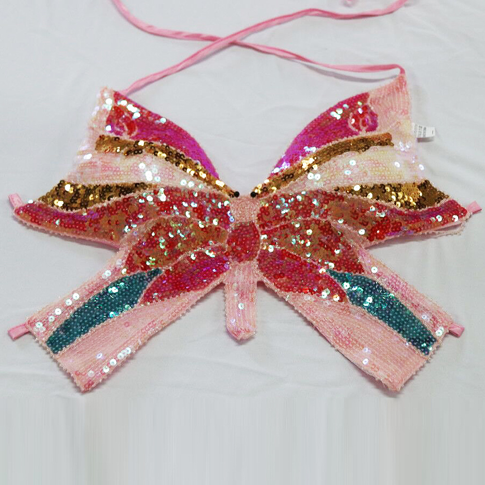Picture of European and American Sling Sequins Dance Clothes Belly Dance Sequins Butterfly Bra Performance Clothes Festival Performance Clothes Strap Top