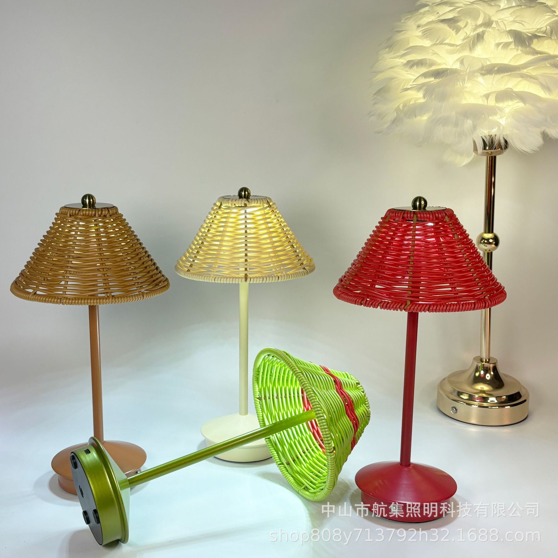 Led Rechargeable Pc Rattan Decorative Small Table Lamp Home Furnishings Living Room Bedroom Atmosphere Bedside Decorative Table Lamp Night Light