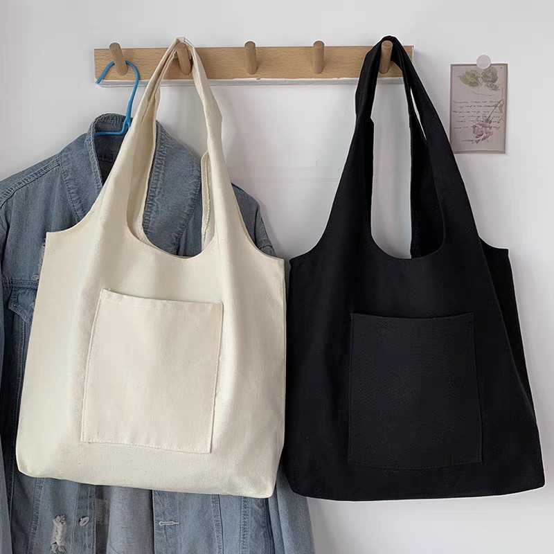 Custom Printed Logo Vest Bag College Student Shoulder Canvas Bag Female Tutoring Yoga Bag Handbag DIY Storage