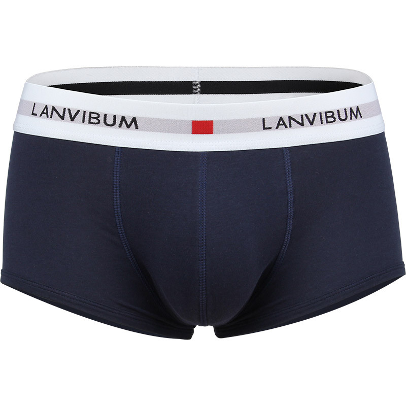 Picture of Spot Wholesale Lanvibum Men's Underwear Youth U-Convex Low-Waist Cotton Boxer Briefs Pure Color Large Size Men's Underpants