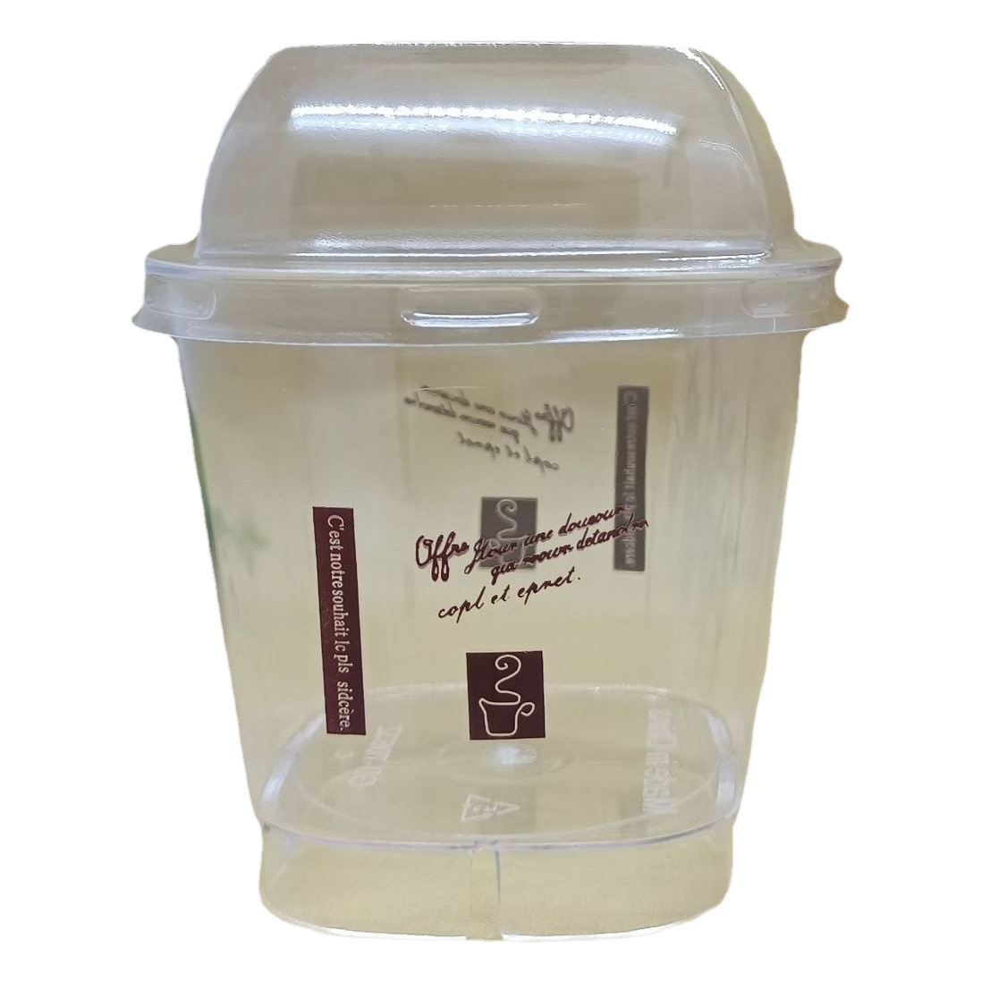 7063 Mousse Cup with Lid, Dessert Pudding, Double Skin Milk Yogurt, Disposable Plastic Cup, Cake Tiramisu Cup