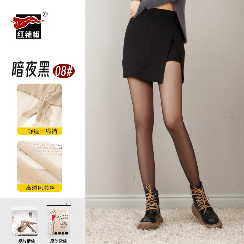 Picture of Red Pepper Silk Stockings Women's Summer Thin Anti-hook Silk Wear 0d Black Silk High Transparent Skin-friendly Sexy Core-spun Silk Pantyhose
