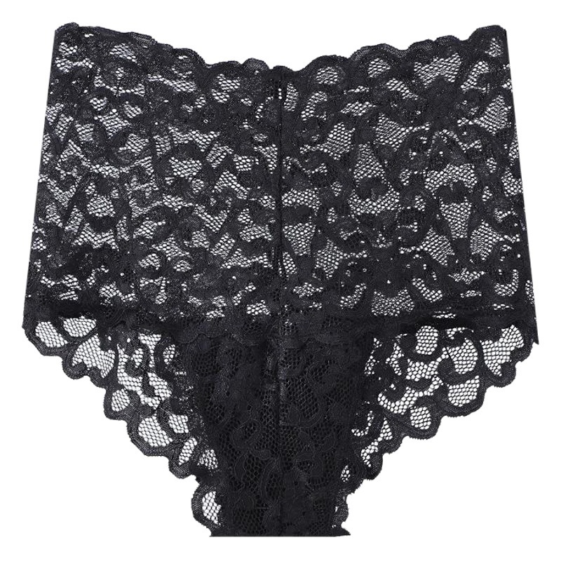 Picture of Cross-border sexy lace underwear women's high waist ultra-thin perspective mesh bottoms plus size women's chubby girl cotton briefs