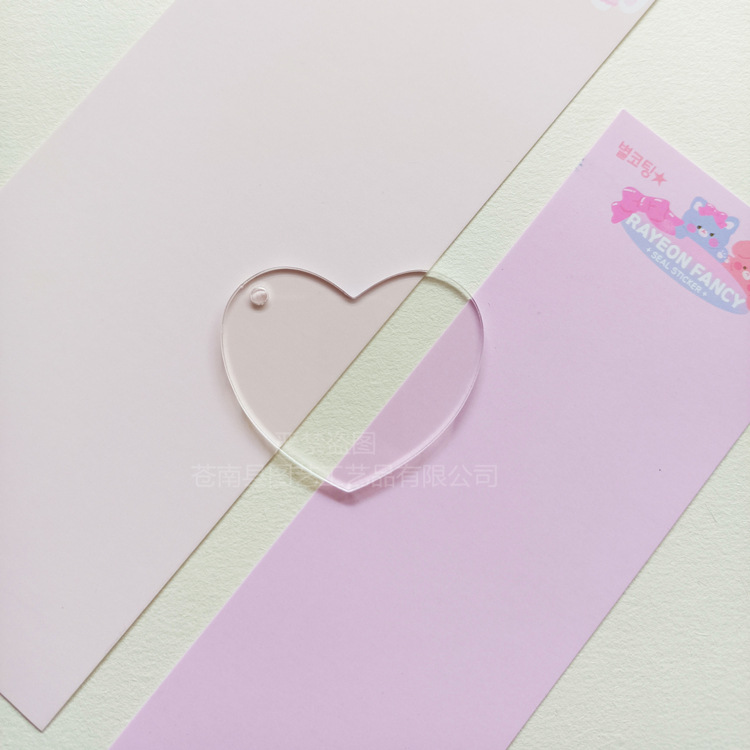 Picture of Cross-border transparent acrylic chip goo card DIY goo plate handmade keychain pendant organic glass blank embryo round