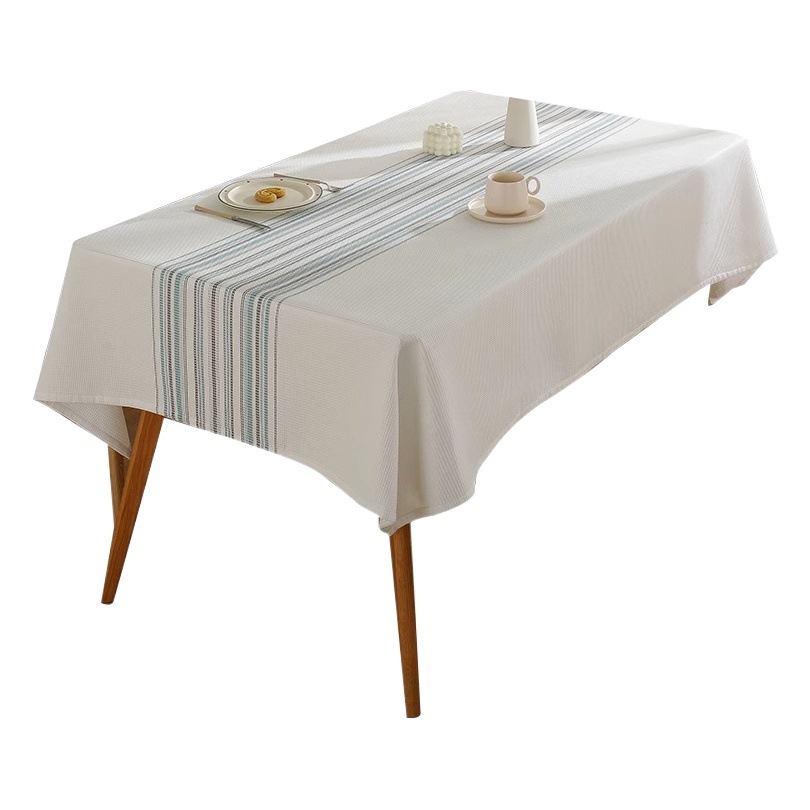 Nordic style simple modern cotton linen fabric tablecloth waffle small fresh striped plaid cotton tablecloth dining tablecloth