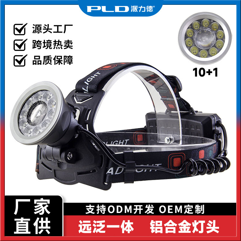PALIDE Cross-border New Headlamp Far Floodlight Integrated High-power Strong Light Super Bright Aluminum Alloy Outdoor Night Fishing Ride