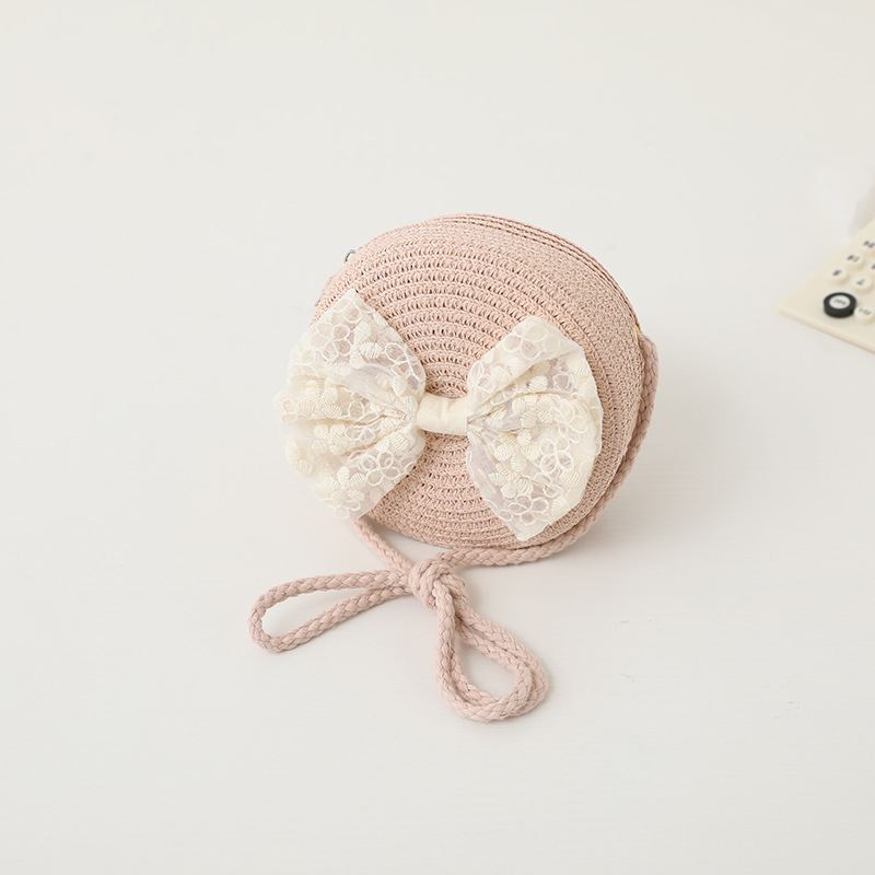 Picture of Children's Sunscreen Hat Summer Girl's Sunshade Straw Hat Bag suit Girl Baby Girl Western-style Lace Princess Beach Hat