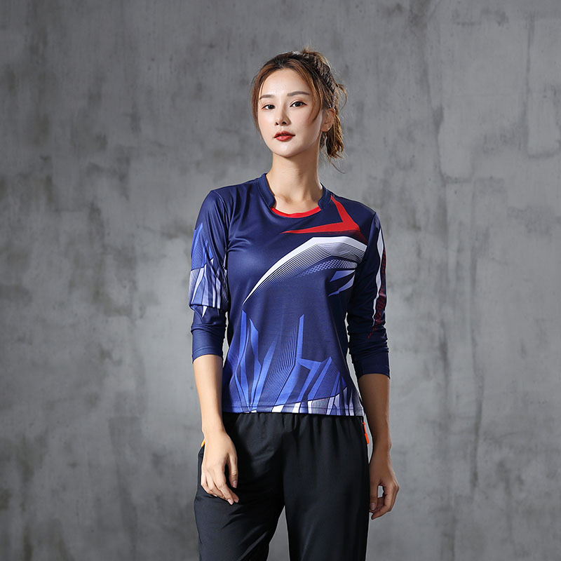 Summer new outdoor sports fitness running badminton training suit 150g sports leisure long sleeve top women's