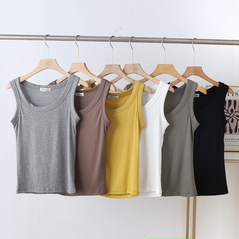 1*1 Threaded Small Camisole Women's Inner Wear Outer Wear Slim Sleeveless Top 2024 New Summer Thin Base Shirt