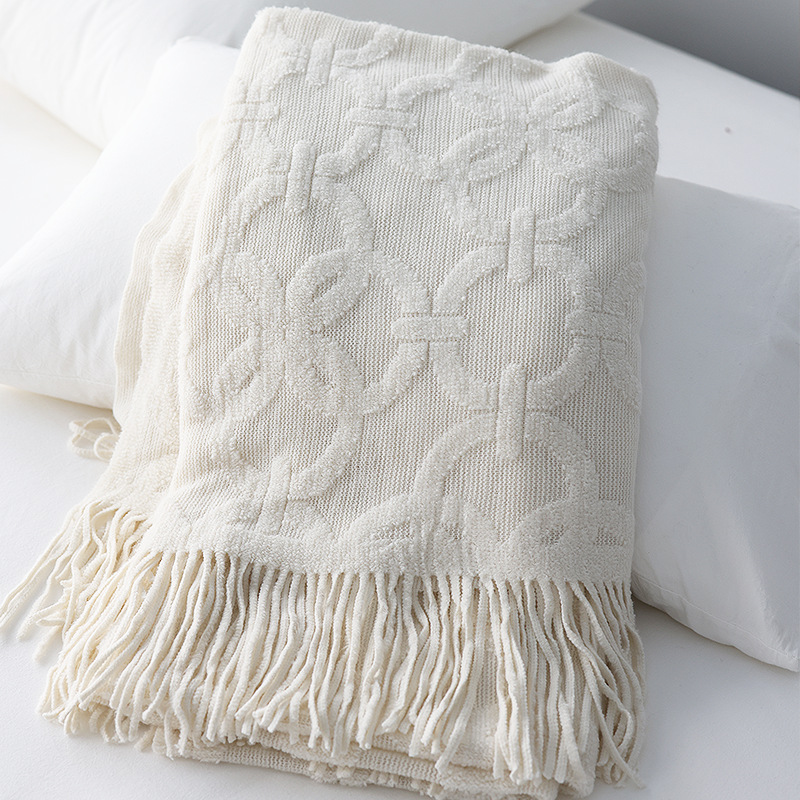 Picture of Nordic Style Knitted Bed Tilt Blanket Soft Fabric Bed Flag Bed Tilt Sofa Decorative Cover Blanket Factory in stock Cross Border