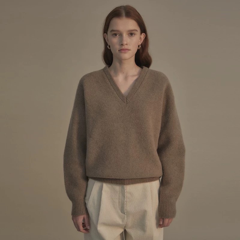 Picture of in stock Nothing written Sweater Women's 2024 Fall/Winter New V-Neck Lazy Style Loose Wool Knitted Sweater