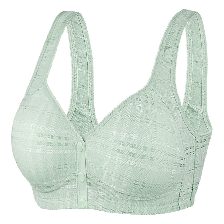 New Middle-Aged and Elderly Women's Bra Mother's Front-Button Underwear Thin Push-Up No-Wire Vest-Style Bra
