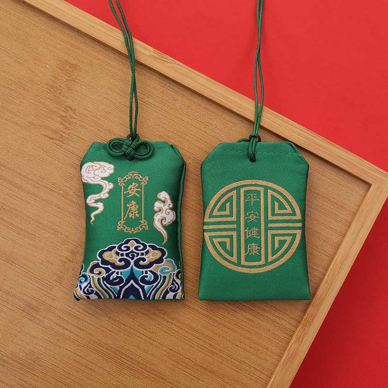 Picture of Wholesale Hanging Neck Chinese Embroidery Prayer Bag Small Purse Brocade Sachet Amulet Lucky Bag Guard Sachet Empty Bag