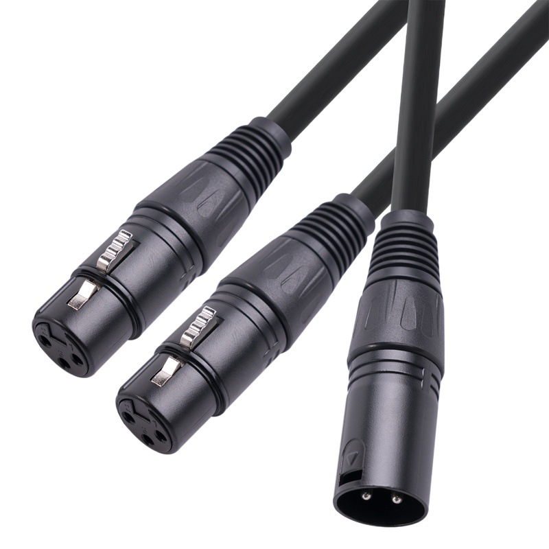 Picture of 0.5 m Shielded Wire Metal Head Three Core Balance Carnong One Rotary Two Mother XLR One Tow Two Mixer Audio Line