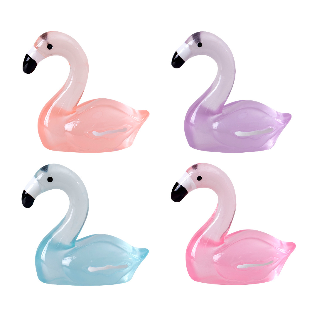 Picture of Micro Landscape Creative Cute Luminous Artificial Flamingo Aquarium Moss Landscaping Decoration Accessories Desktop Small Ornaments