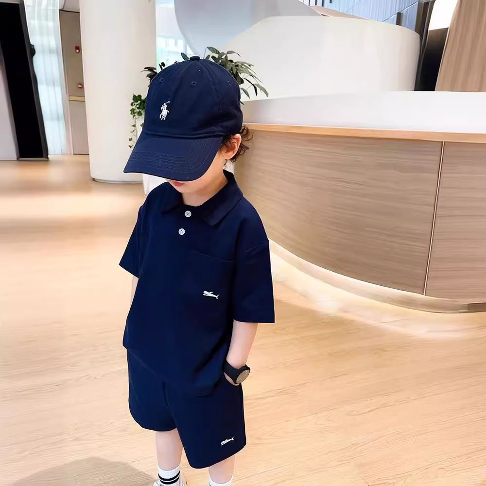 Picture of Children's POLO Collar suit Western-style Boys Middle and Big Kids Casual Two-piece Summer Loose All-match Sports suit