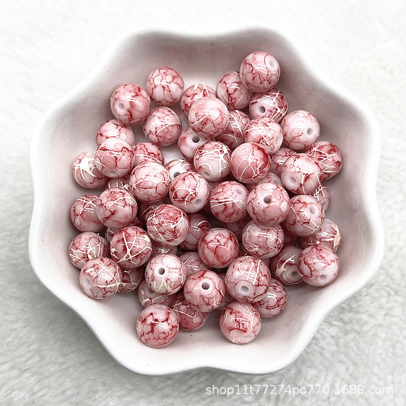 Picture of In stock two-color round beads glass beads loose beads handmade diy bracelet accessories wholesale necklace jewelry beaded material