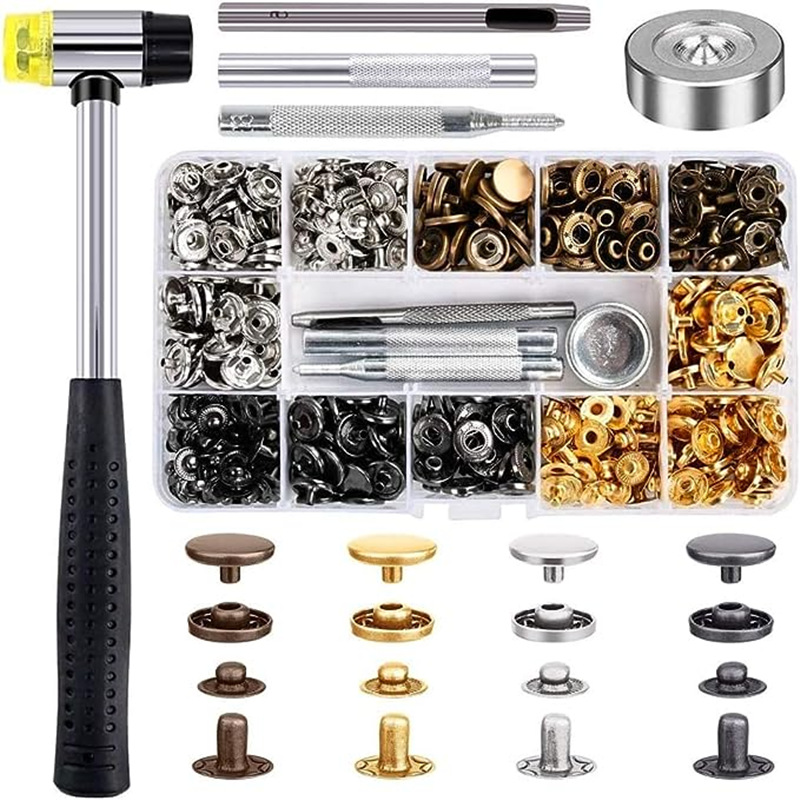 Cross-border 4-color 12.5mm round 633 copper metal snap button installation tool suit button metal high-grade snap button