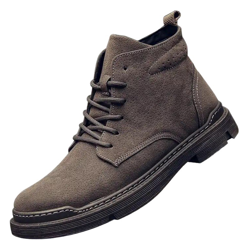 2024 Autumn New Martin Boots Men's British Retro Trbottomy Short Boots Stitched Soft Sole Pig Baba Leather Youth Men's Shoes