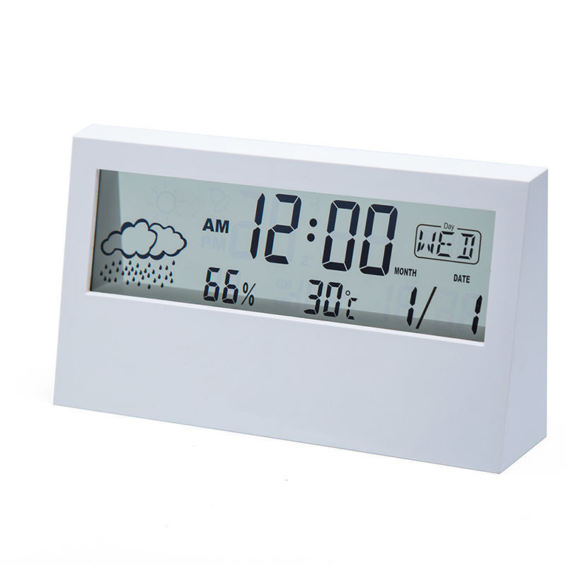 Picture of Student alarm clock smart multi-functional dormitory desktop high-looking electronic alarm clock with temperature and humidity can be printed logo