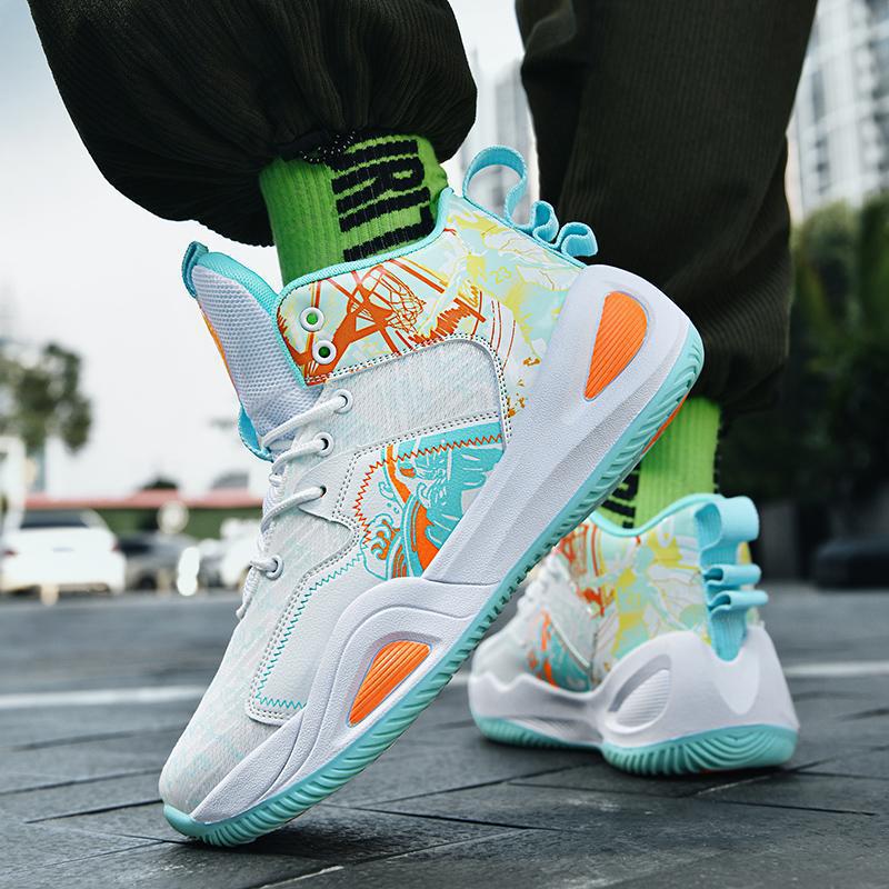 Cross-border generation 2025 new mandarin duck basketball shoes men's high-top youth students sports training running sneaker