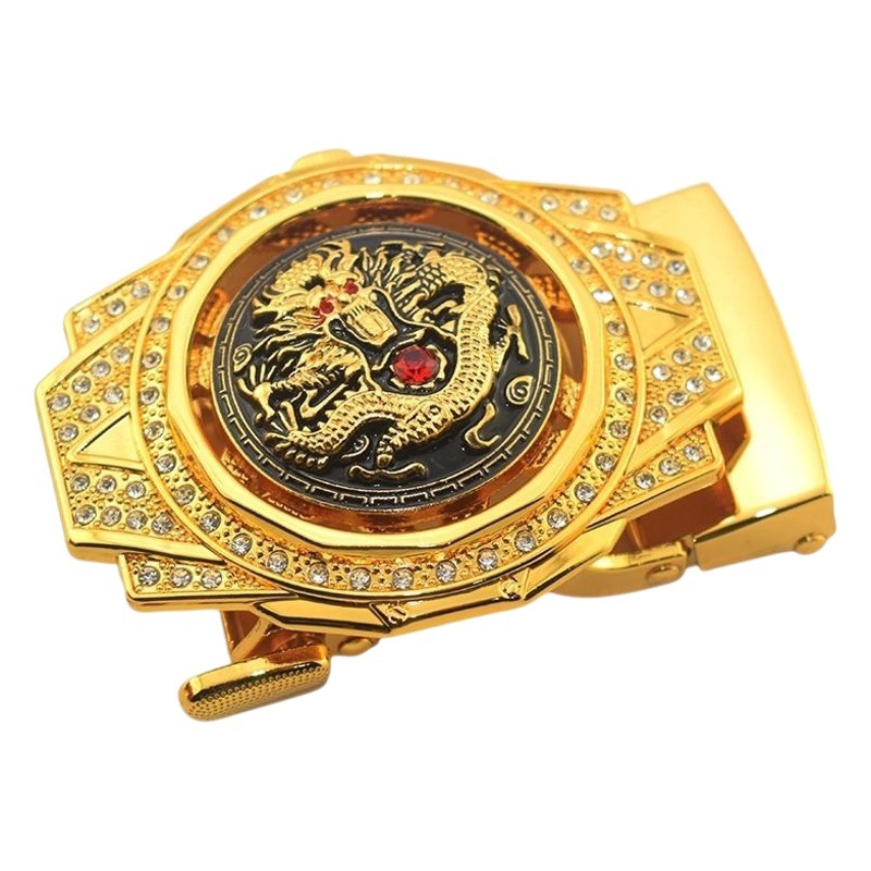 2024 new men's dragon year belt buckle rotating belt Chuck belt buckle faucet automatic belt buckle