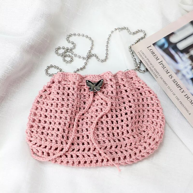 Tadpole Silver Onion Smart Shiny Streamer Hollow Cotton Starry Sky Thread Handmade DIY Bag Hat Doll Shiny Silver Cotton Thread