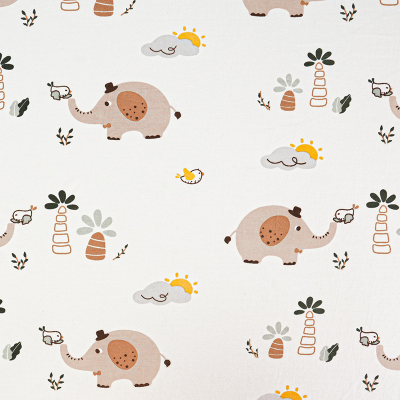 Picture of 130g cotton jersey printed class a combed single-sided cotton printed fabric spring and summer baby pajamas t-shirt fabric