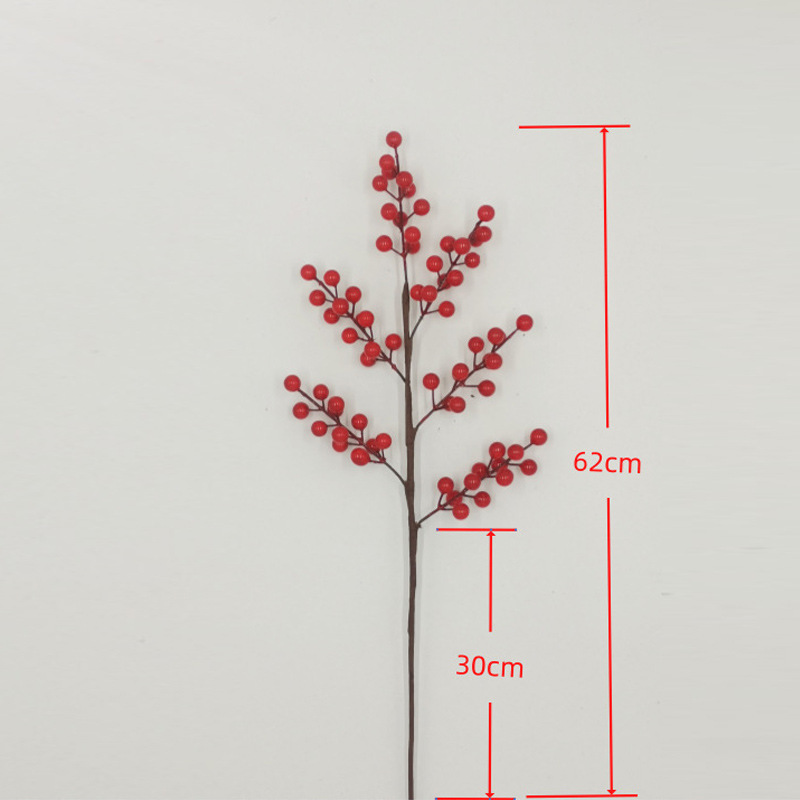 Picture of Source Factory Fortune Fruit Holly Fruit Christmas Red Fruit Home Living Room Decoration Wedding Celebration Ornaments Holly Fruit