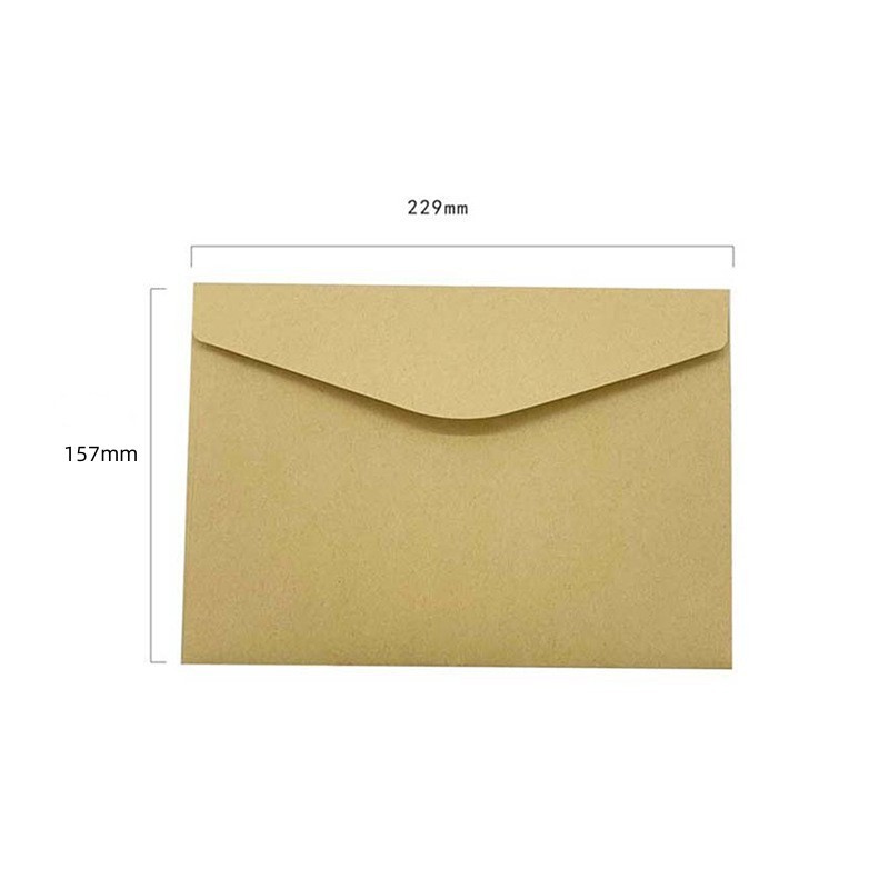 Picture of White Greeting Card Invitation Letter Wedding Invitation Envelope Thickened Plain Color Retro Western Style Invitation Card Kraft Paper Envelope Bag