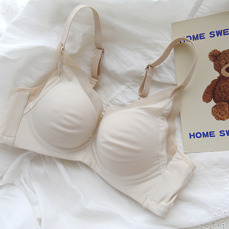 Original Seamless 100% Silk Mulberry Silk Underwear Women's Small Breast Gathering Secondary Breast Anti-Sagging Wireless Bra