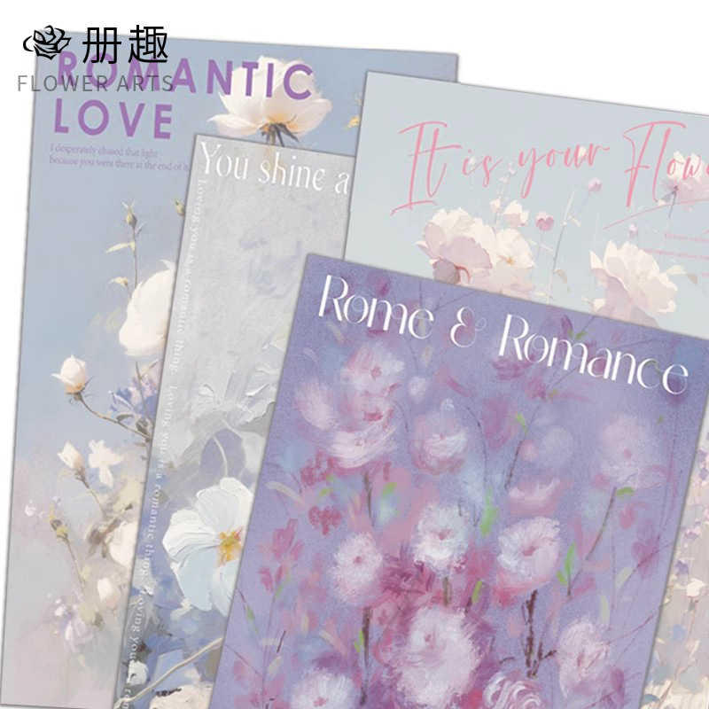 Alice Oil Painting Series Wrap Flower Paper Fresh Flower bouquet Decoration Handmade Flower Art DIY Gift Wrapping Paper White Kraft Paper
