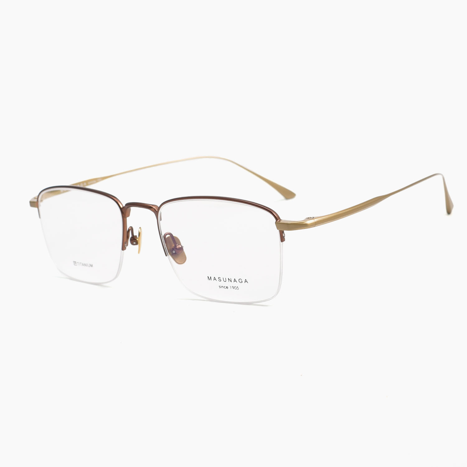 Picture of Gao Qilan same style MIES pure titanium square frame gold silk glasses frame Shenzhen wholesale business casual half frame glasses frame