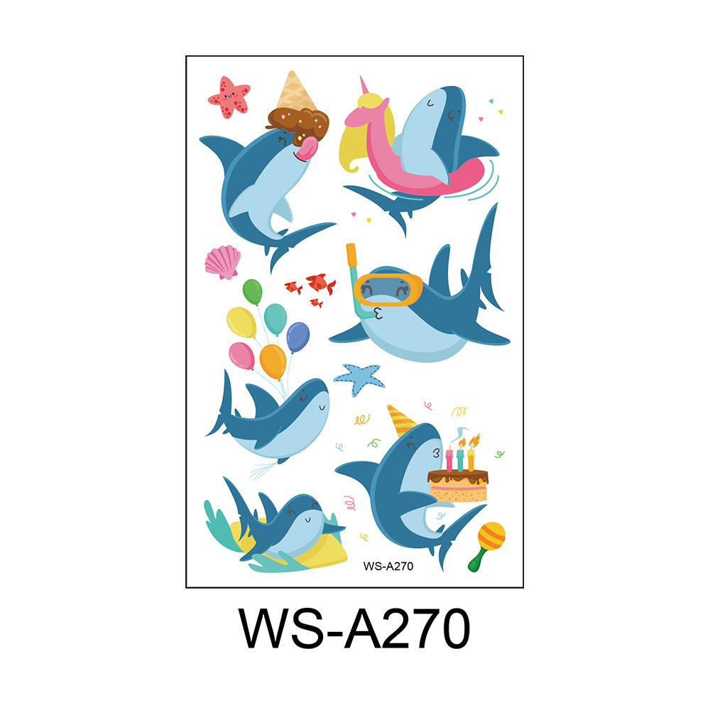 Picture of Spot Wholesale Children's Cartoon Original Tattoo Stickers Marine Animal Summer Tattoo Stickers Dolphin Shark Little Whale