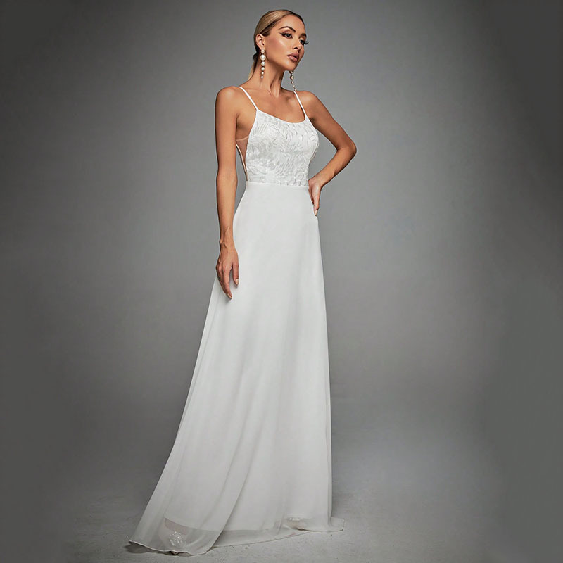 Picture of European and American Evening Dress New Style Tube Top Double Suspender Backless Sexy Elegant Cocktail Party Dress Skirt Spring Style