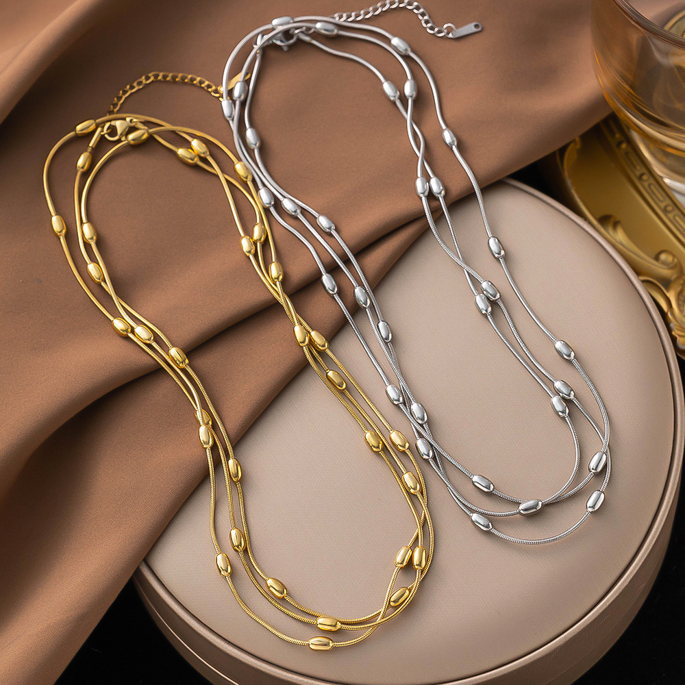 Long Elegant Niche Simple Light Luxury All-match New Luxury Necklace Cold Wind Titanium Steel Color-resistant Overlapping Jewelry