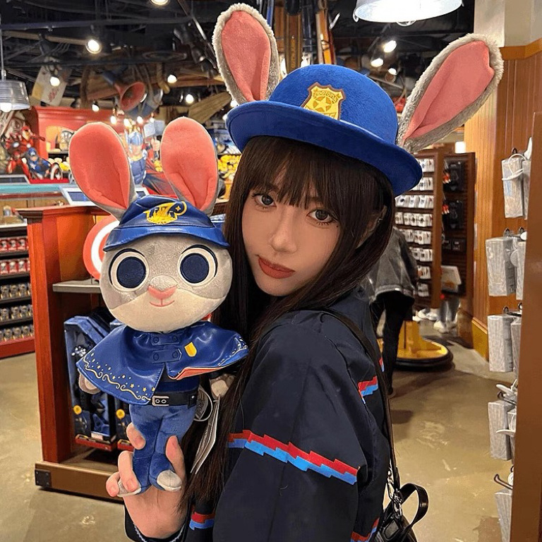 Judy Hat Rabbit Bowler Hat Animal City Police Officer Judy Hat Children's Headwear Adult Hair Band Hat