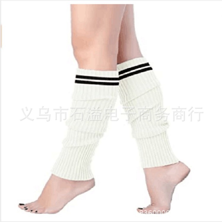 JK multicolor optional factory wholesale fluorescent bright color wool leg cover knitted foot cover piled socks boot cover