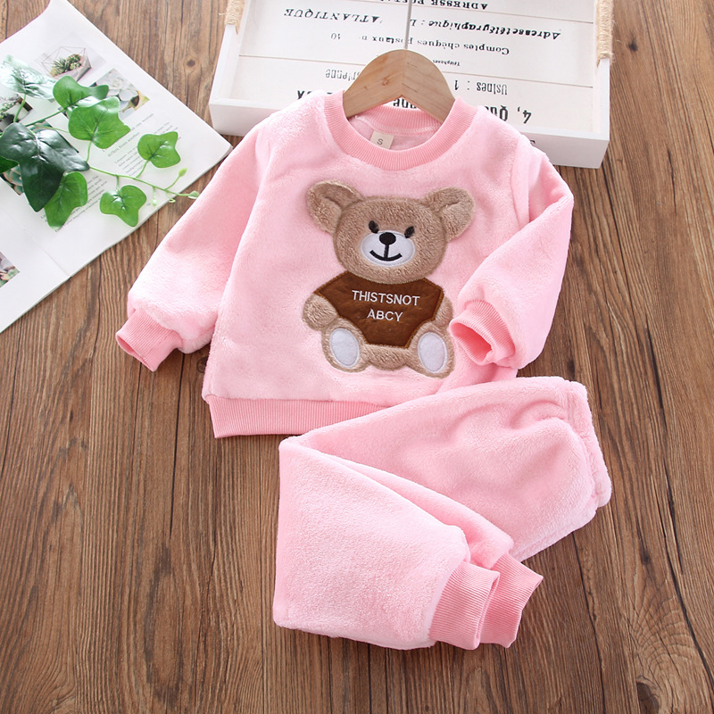Picture of Baby Winter Pajamas Set 2025 New Baby Kidsren's Clothing Boys and Girls Autumn and Winter Flannel Home Clothes Trendy